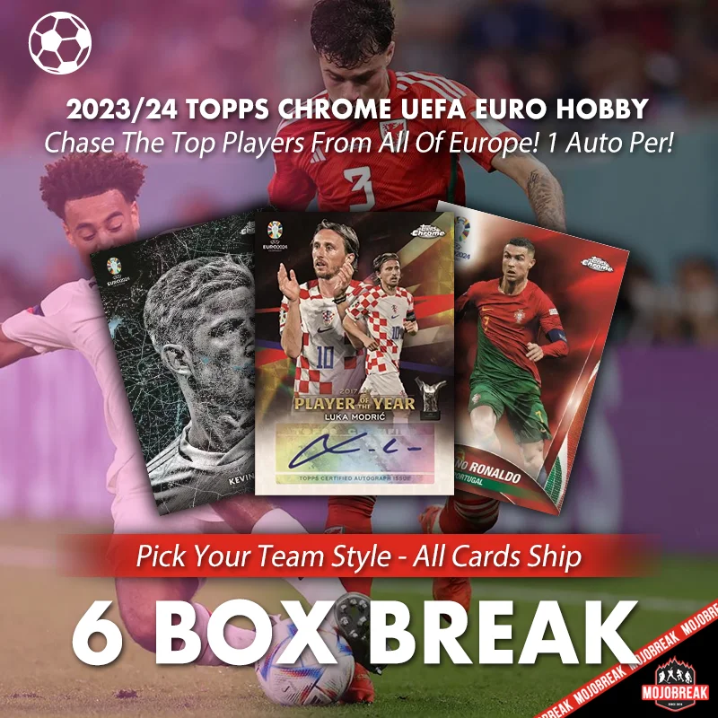 2023/24 Topps UEFA Euro Chrome Soccer Hobby 6 Box Pick Your Team #12