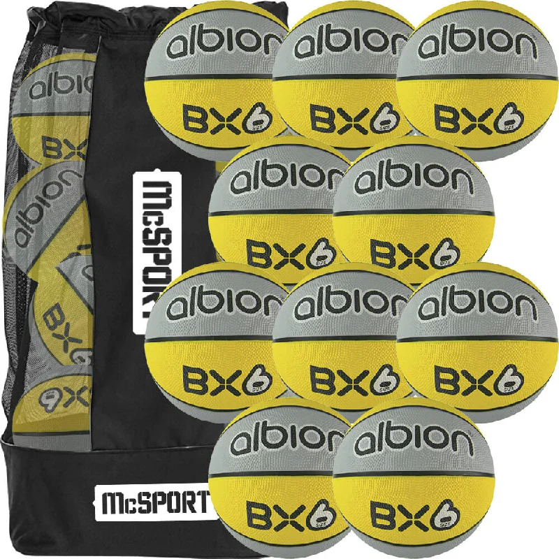 Albion BX Rubber Basketball (10 Pack with Carry Bag) | Size 6