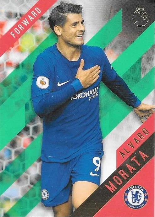 Alvaro Morata, Green Parallel, 2017-18 Topps EPL Premier League Gold