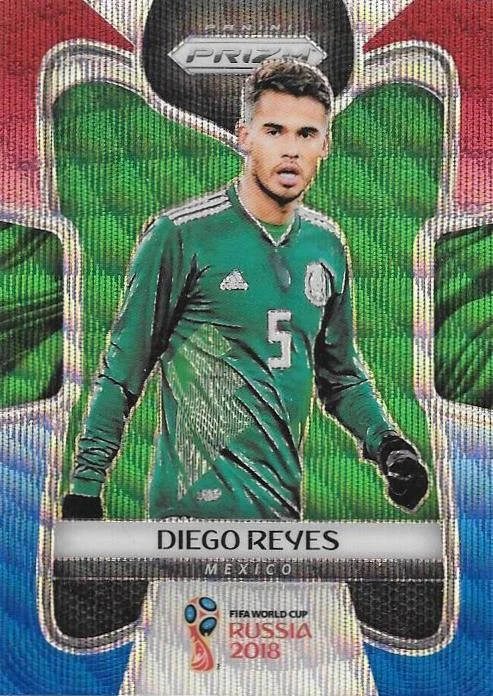 Diego Reyes, Red & Blue Refractor, 2018 Panini Prizm World Cup Soccer