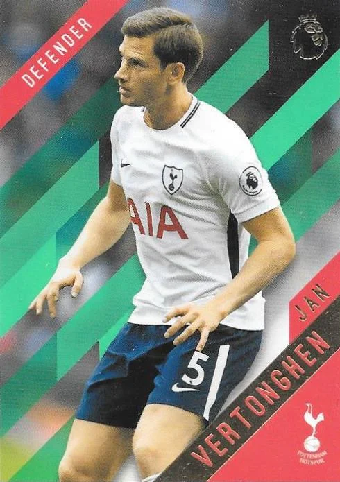 Jan Vertonghen, Green Parallel, 2017-18 Topps EPL Premier League Gold