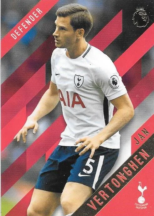 Jan Vertonghen, Red Parallel, 2017-18 Topps EPL Premier League Gold