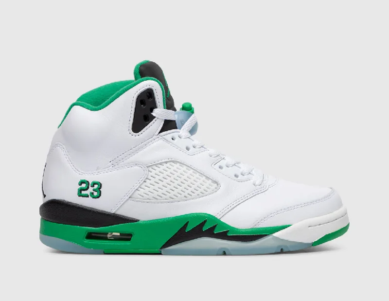 Jordan Women's 5 Retro White / Lucky Green - Black