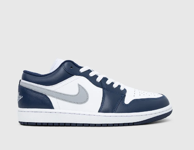 Jordan 1 Low White / Wolf Grey - Midnight Navy