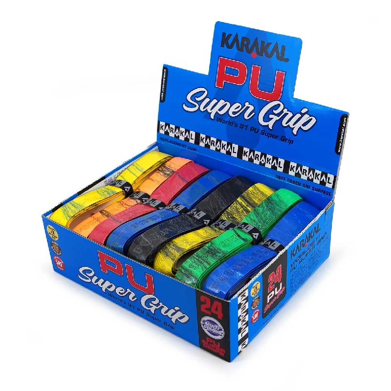 Karakal Multi Colour PU Super Replacement Grip - 24 pack