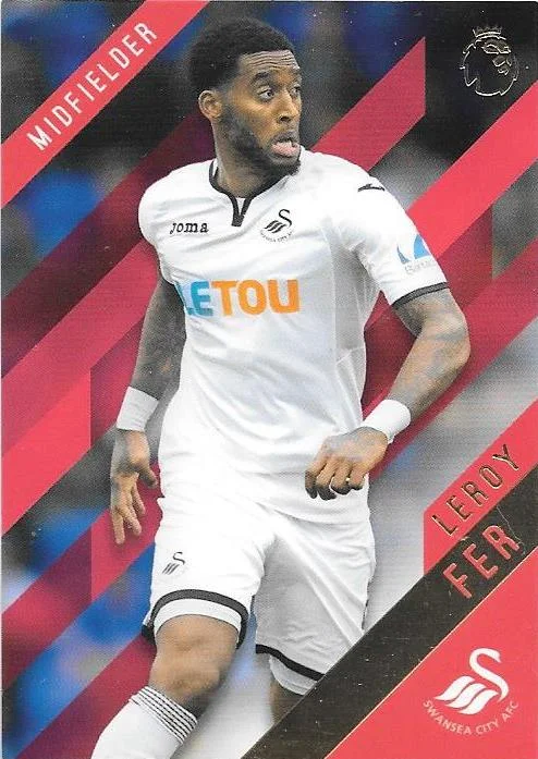 Leroy Fer, Red Parallel, 2017-18 Topps EPL Premier League Gold