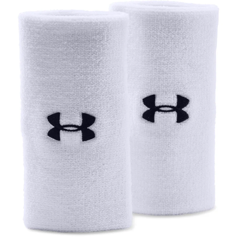 Under Armour White/Black 6" Performance Wristbands