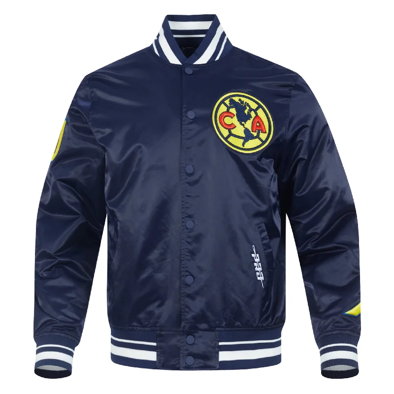 LIGA MX CLUB AMERICA STADIUM MEN'S RIB SATIN JACKET (MIDNIGHT NAVY)