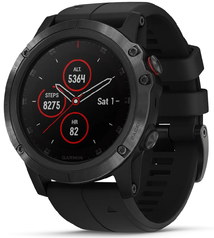 Garmin Watch Fenix 5X Plus Sapphire Black With Black Band D