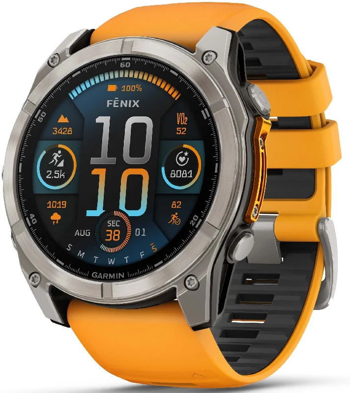 Garmin Fenix 8 51mm Sapphire AMOLED Graphite Spark Orange Titanium Silicone