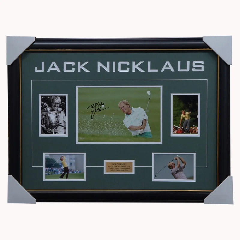 Jack Nicklaus 18 x Majors Champion Signed Golf Photo Collage Framed - 5897