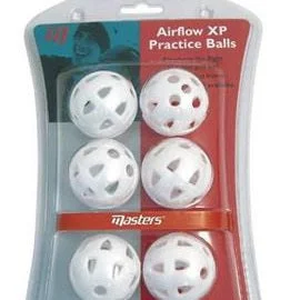 Masters Airflow Practice Balls White (Pack of 6)