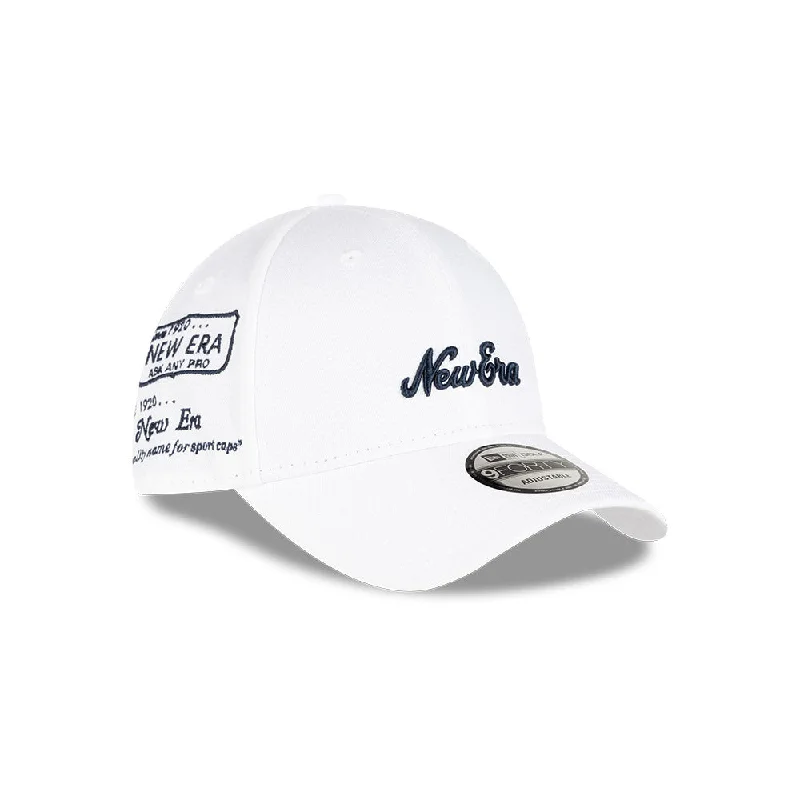 New Era Golf Archive Logo 9FORTY Strapback Blanca