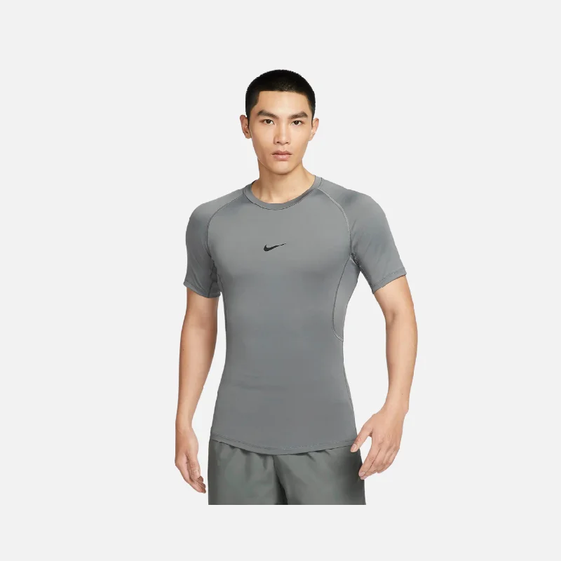 Nike Pro Dri-FIT Tight Short-Sleeve Men's Fitness Top -Smoke Grey/Black