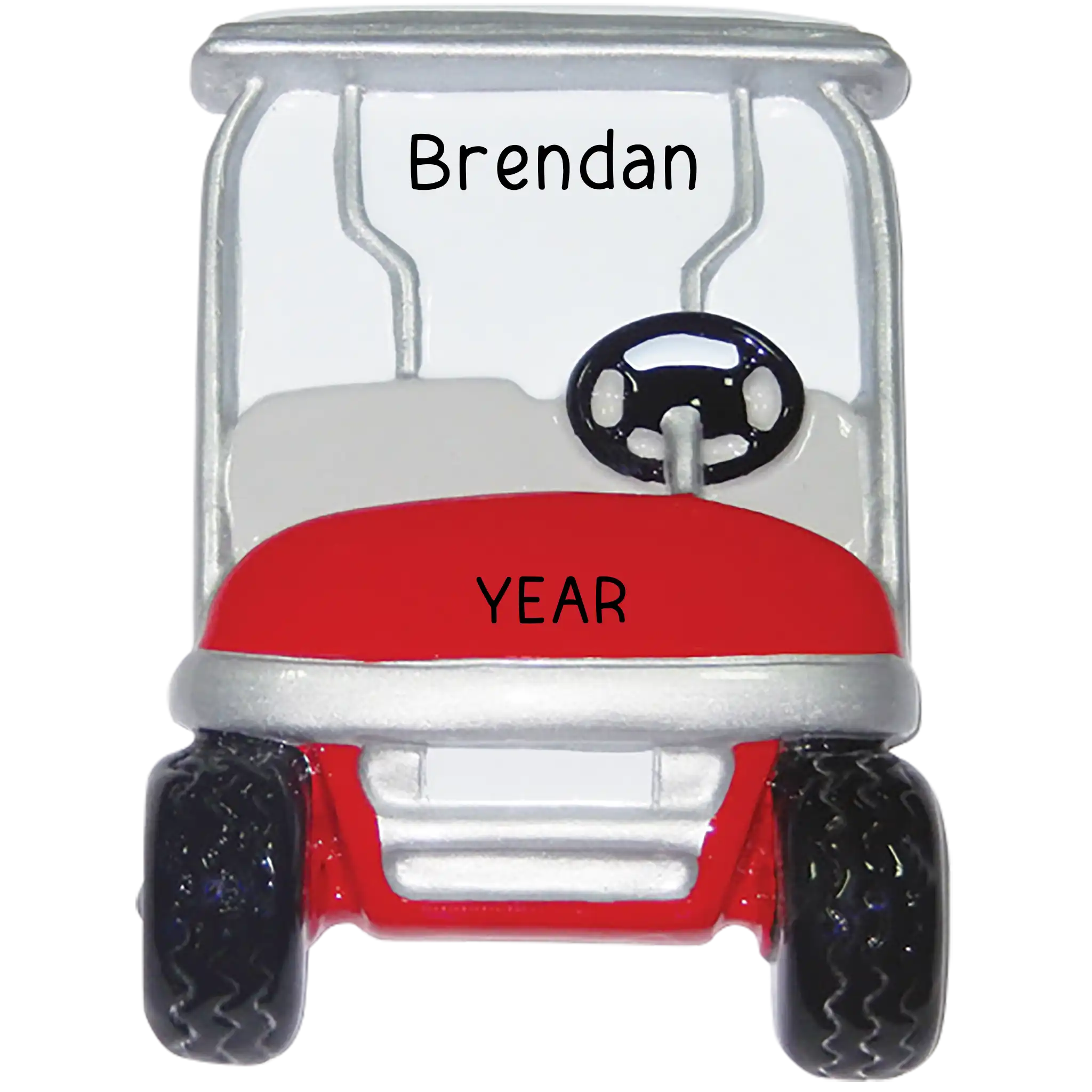 Red Golf Cart Personalized Christmas Ornament