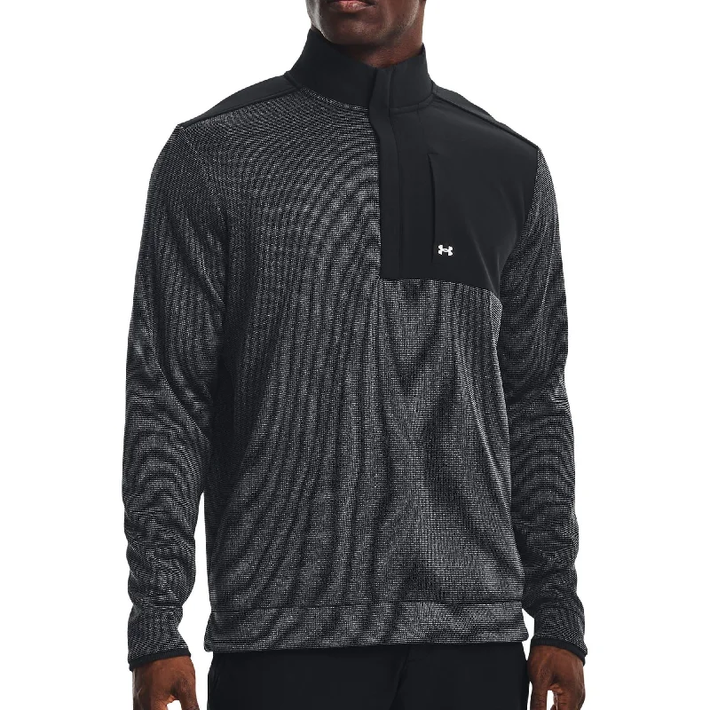 Under Armour Storm Fleece Half Zip Long Sleeve Mens Golf Top - Black